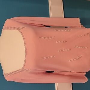 Pink Rhinestone Sqaure Neck Top XL